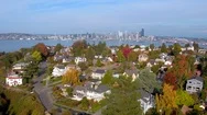 Seattle Suburb By Aerial Drone Stock Footage
