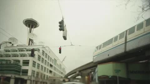 Seattle Subway Above Ground Stock Footage 64628165