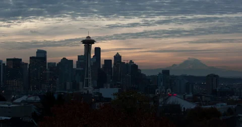 Seattle sunrise time lapse Stock Footage 165244088