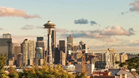 Seattle before the Sunset Stock Footage 84781762