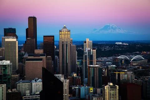 Seattle Sunset Stock Photos