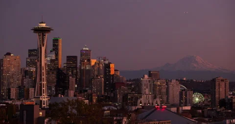 Seattle sunset time lapse Stock Footage 165243686
