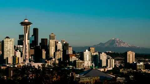 Seattle Sunset Timelapse #1 8k Stock Footage 157948747