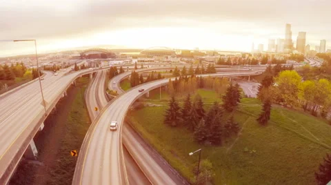 Seattle sunset timelapse Stock Footage 64228452