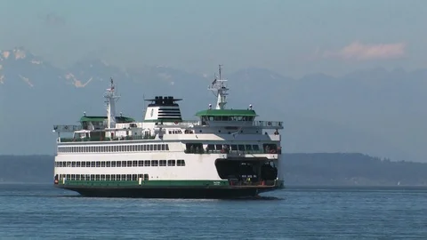 Seattle Super Ferry Stock Footage 117190708