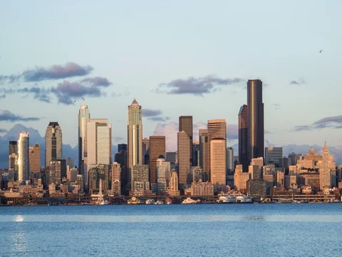 Seattle time lapse day to night Stock Footage 73644552
