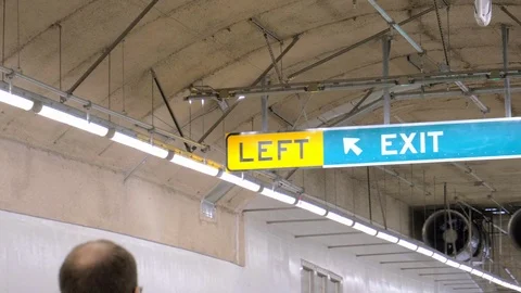 Seattle tunnel exit sign Stock Footage 106743732