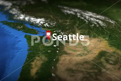 Seattle, United States geotag with face mask on the map, COVID-19 coronavirus Stock Illustration