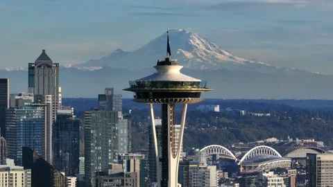 Seattle, USA-Oct 25th, 2025: Aerial view of the city skyskcraper landmark 库存影片 330855811