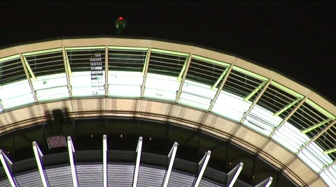 Seattle  WA - Space Needle Close - Night Stock Footage 99387