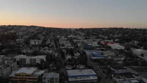 Seattle Wallingford district at dusk Stock Footage