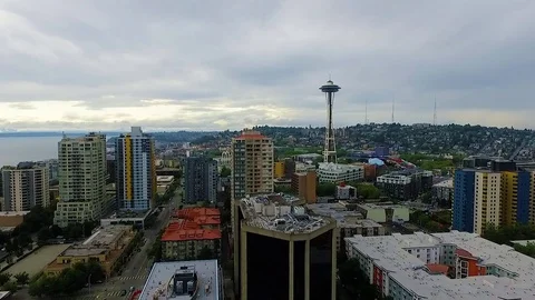 Seattle Washington Downtown Aerial Stock Footage 73206554