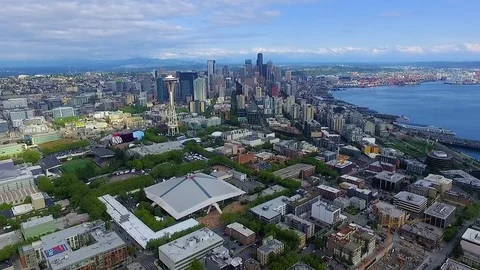 Seattle Washington Downtown Aerial Stock Footage 73206641