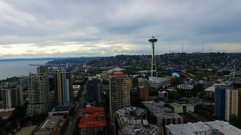 Seattle Washington Downtown Aerial Stock Footage 73206723