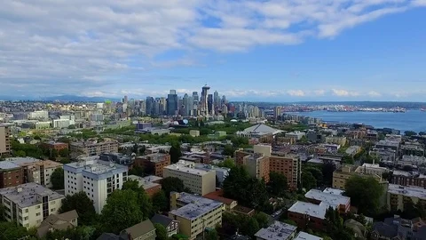 Seattle Washington Downtown Aerial Stock Footage 73206743