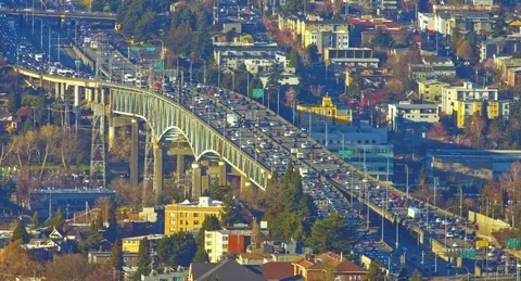 Seattle, Washington  Rush Hour Stock-Footage 90383230