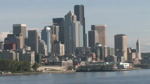 Seattle Washington Skyline Stock Footage