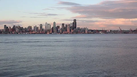 Seattle Washington skyline at night from Queen Anne's Hill with Space Needle Stock Footage 80791334