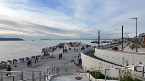 The Seattle waterfront in December. Stock Footage 338195753