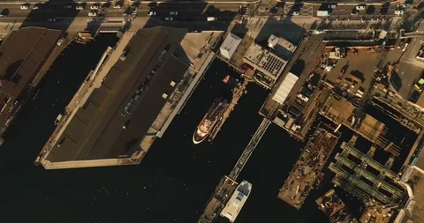 Seattle Waterfront Docks Stock Footage 111740885