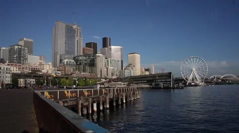 Seattle Waterfront - Static Shot Stockbeeldmateriaal 65445437