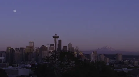 SeattleSkyLine-Dusk Video stock 53251624