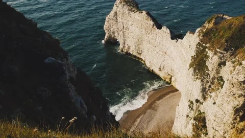 Seaview of Etretat Stock Footage 173560624