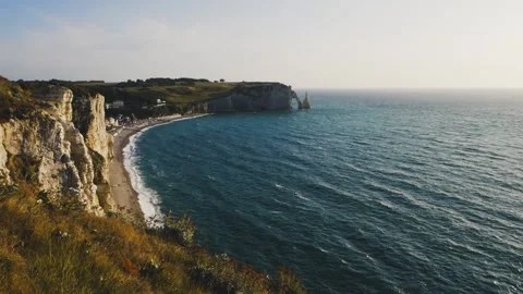 Seaview of Etretat Stock Footage 173560626