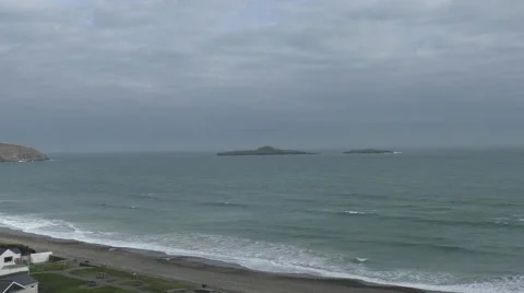Seaview from Welsh Coast Stock Footage 49640189