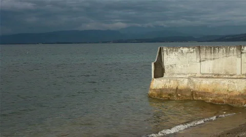Seawall Stock Footage 730153