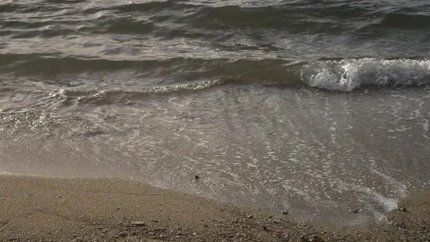 Seawater flowing by the seashore Stock Footage 168366174