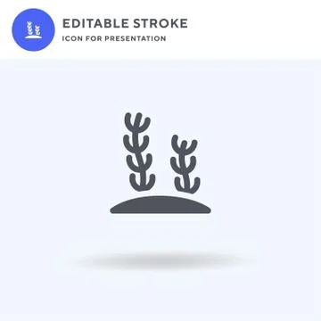 Seaweed icon vector, filled flat sign, solid pictogram isolated on white, logo Stock Illustration
