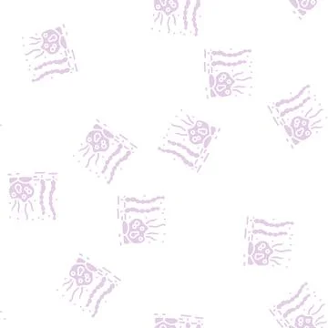 Seaweed ocean glyph seamless pattern Illustrazione stock
