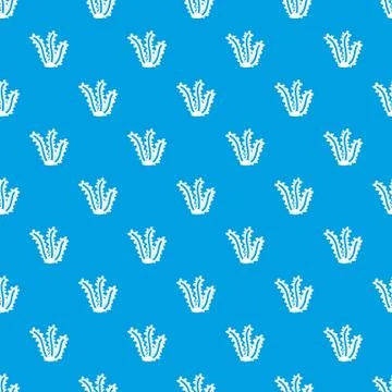 Seaweed pattern seamless blue Stock Illustration