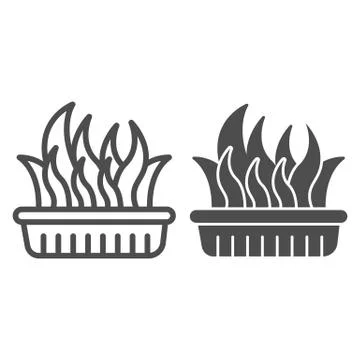 Seaweed salad line and solid icon, Fish market concept, Wakame salad sign on Stock Illustration