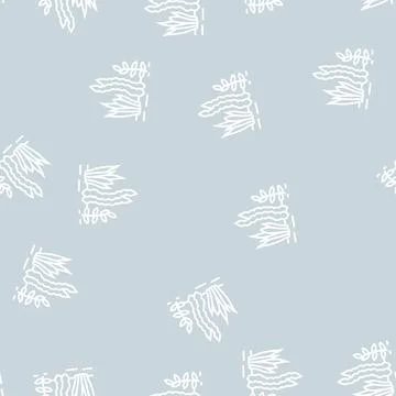 Seaweed seafood line seamless pattern Stock Illustration