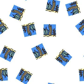 Seaweed seafood vector seamless pattern Illustrazione stock