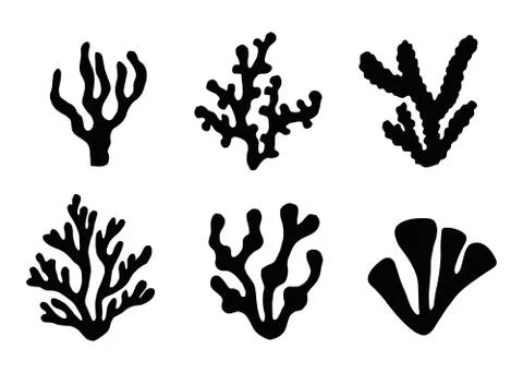Seaweed set vector icons Stock Illustration