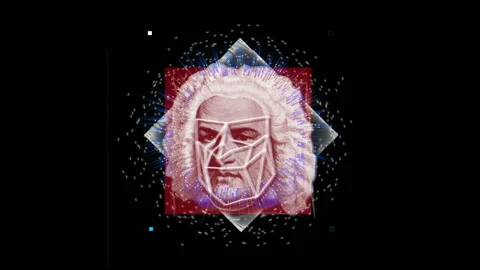 Sebastian Bach Motion Graphics Head Visuals Glitched Mask Vj Loop Stock Footage 103356600