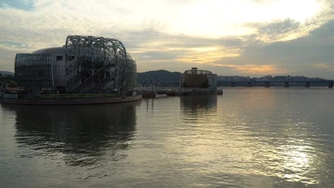 Sebitseom is a floating cultural complex... | Stock Video | Pond5