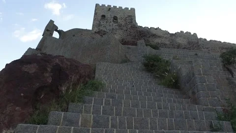 Sec The destruction of the historic Cairo Citadel due to the war in Taiz, Yemen Stock Footage 197049009