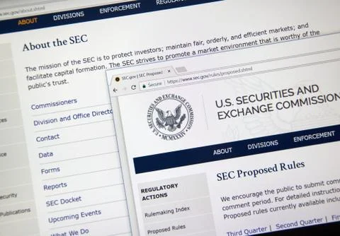 SEC home webpage Stock Photos