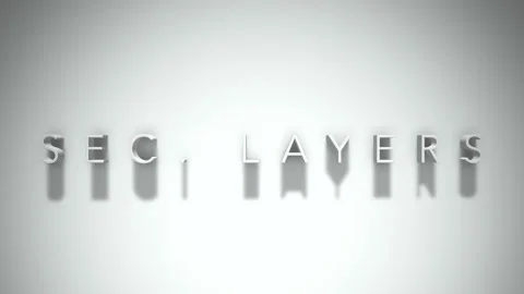 Sec. layers 3D title animation with shadows on a white background Stock Footage 297459604