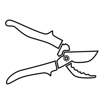 Secateur garden pruner pruning shears Clippers Hand scissors Manual cutting c Stock Illustration