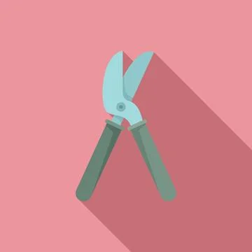 Secateur icon, flat style Illustrazione stock