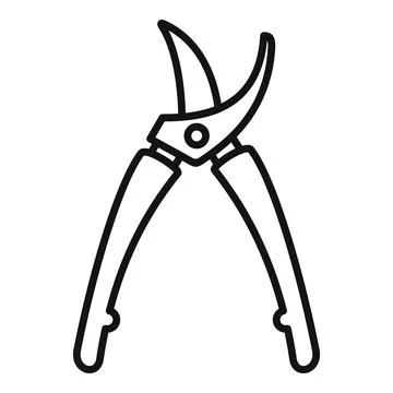 Secateur instrument icon outline vector. Work blade Illustrazione stock