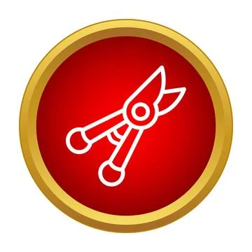 Secateurs icon for garden pruning services app Illustrazione stock