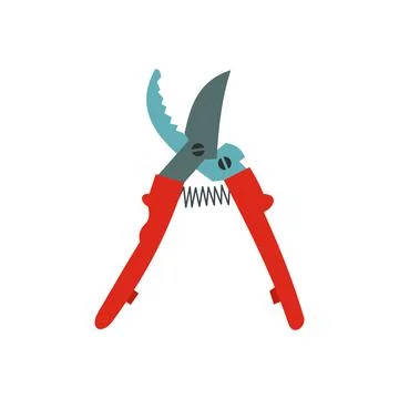 Secateurs plane icon Illustrazione stock