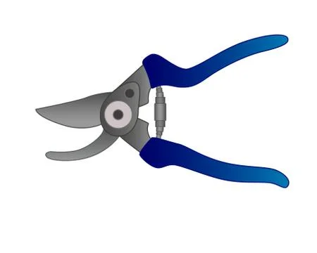 Secateurs - a tool for working in the garden - vector full color picture. Garden Stock Illustration