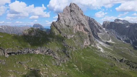 Seceda mountain aerial view Stock Footage 274911360